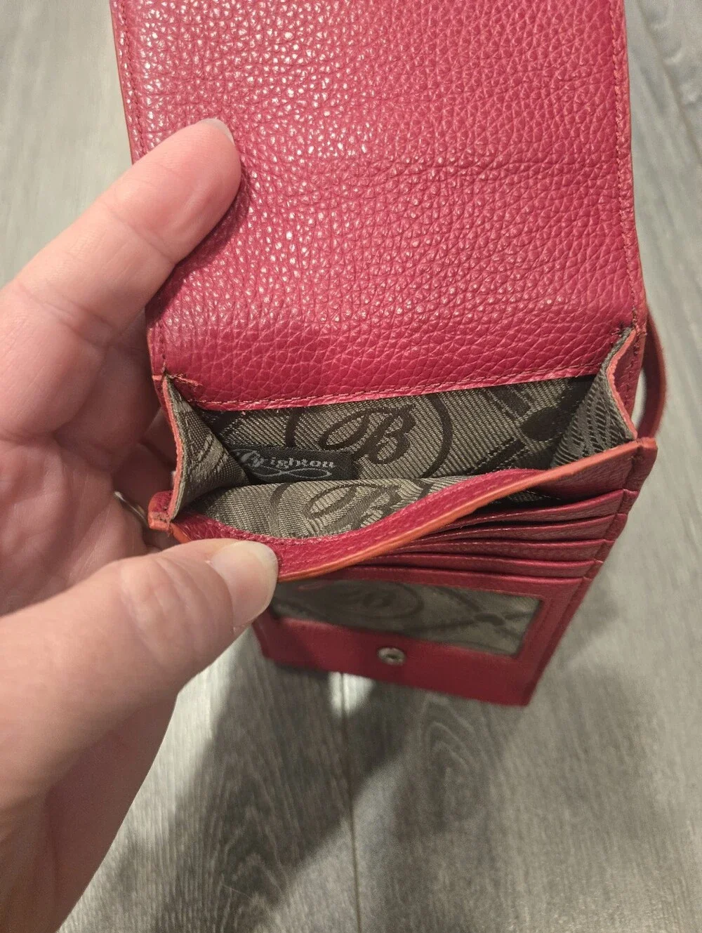 Brighton Red Croc-Embossed Crossbody Phone Wallet